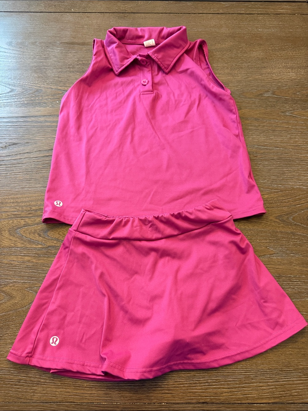 9/10 Girls Lululemon Look alike Magenta Athletic Skort Set - Tank Top & Skirt